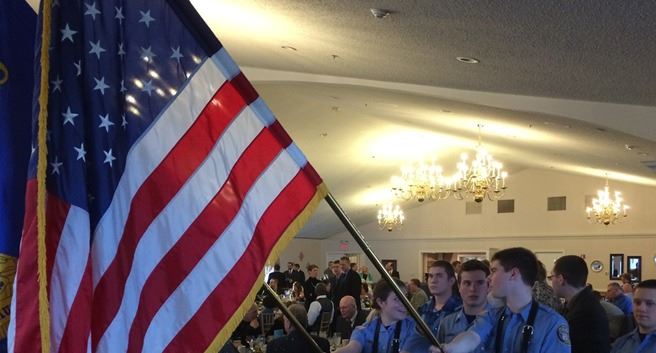 cadids holding flags